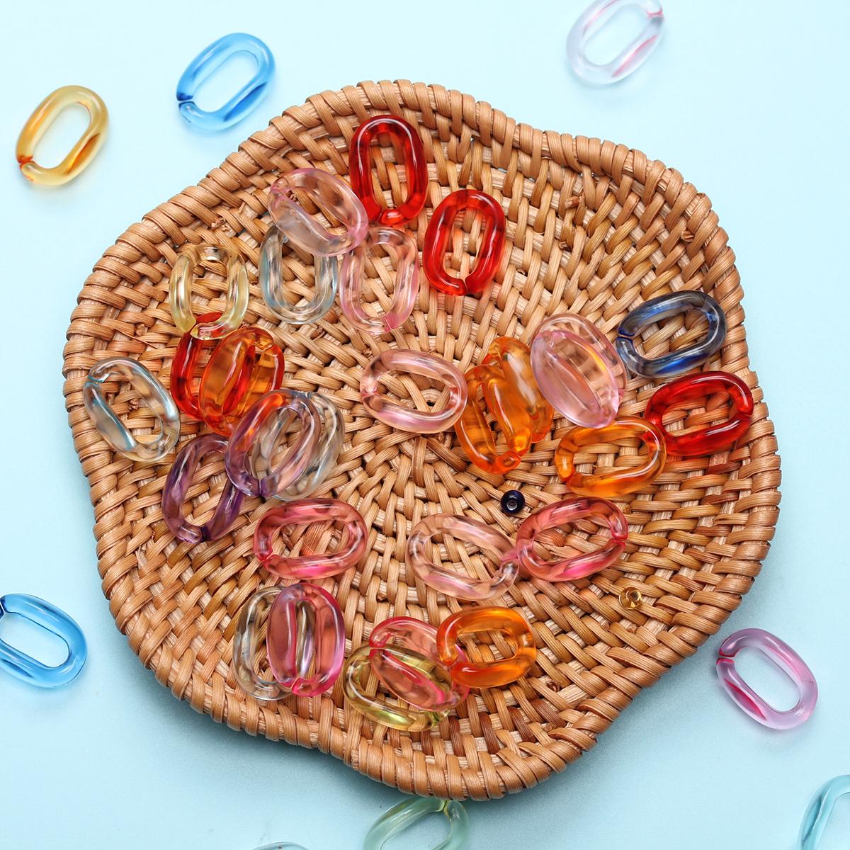 

Accessories DIY For 40Pcs 11*16mm Handmade Chain Beads Fashion Jewelry Making O Shape