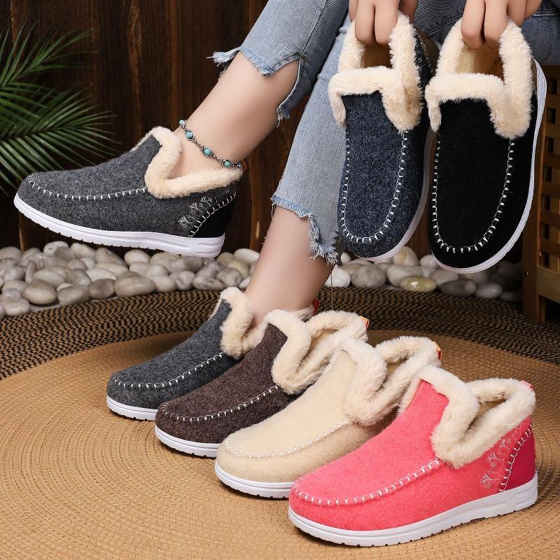 Cotton Boots Fleece and Thickened Cotton Shoes Women's Boots Warm Snow Boots Fashionable with One Step