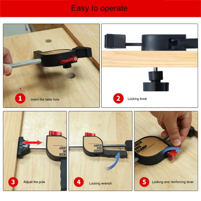 Woodworking Table Clamp 19mm Mortise Tenon Manual Auxiliary Fixator Tool For Woodworking Projects Easy to Install