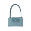 Longchamp Le Pliage Green Long Handle Zipper Button Recycled Canvas With Leather Trim Dumpling Tote Handbag Women Handbag Light-Blue 2605919P65