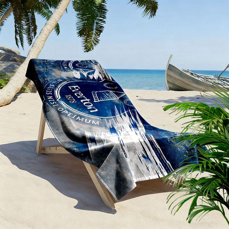 Everton FC Print Beach Towel, Large Soft Quick Dry Towel for Beach Camping Swimming