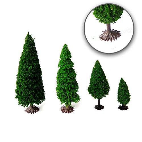 OrgMemory Model Trees, 19 Trees, 5-15 cm HO Gauge, for Dioramas, Landscapes, Railway Models, and Architectural Models, Miniature Gardens, and Dioramas