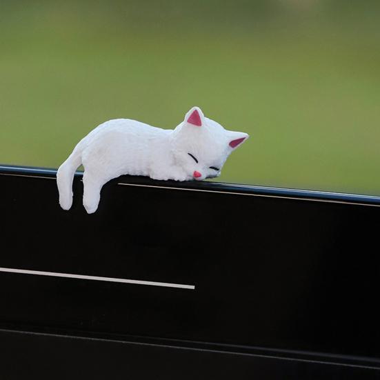 Χαριτωμένο Φιγουρίνι Γάτας Διακόσμηση Οθόνης Υπολογιστή Μίνι Ρητινένιο Στολίδι Γάτας Διακόσμηση Ταμπλό Αυτοκινήτου για Σπίτι Γραφείο Γραφείο Διακόσμηση Αυτοκινήτου