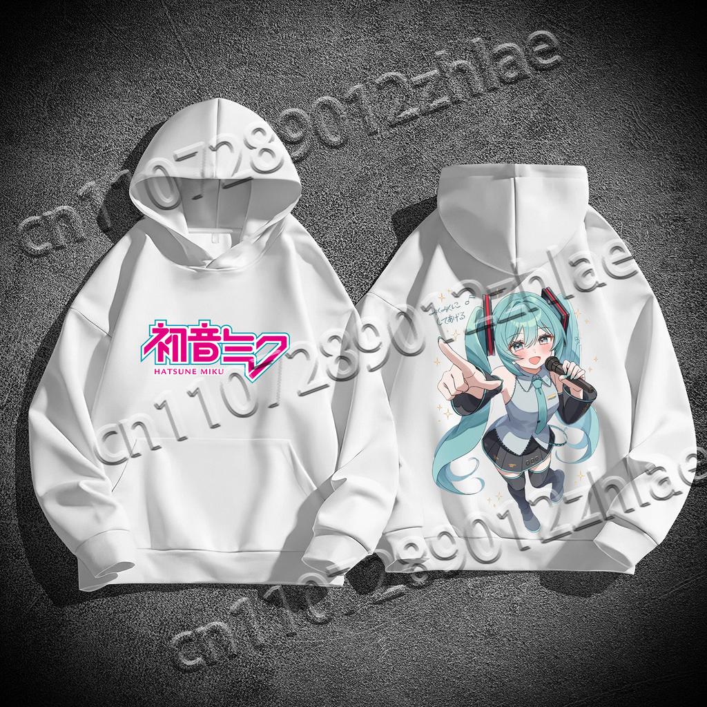 2025 Hatsune Miku Hoodie Long Sleeve Printed Sweatshirt Hooded Fleece Casual Comfort Women's Pullover Unisex