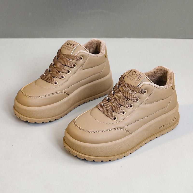 KT2812 new women's autumn and winter outer wear solid color snow cotton shoes sports and leisure velvet cotton thick sole warm