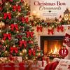12Pcs/Set Creative Christmas Bowknot Pendant 3D Bowknot Hanging Pendant  Party Supplies
