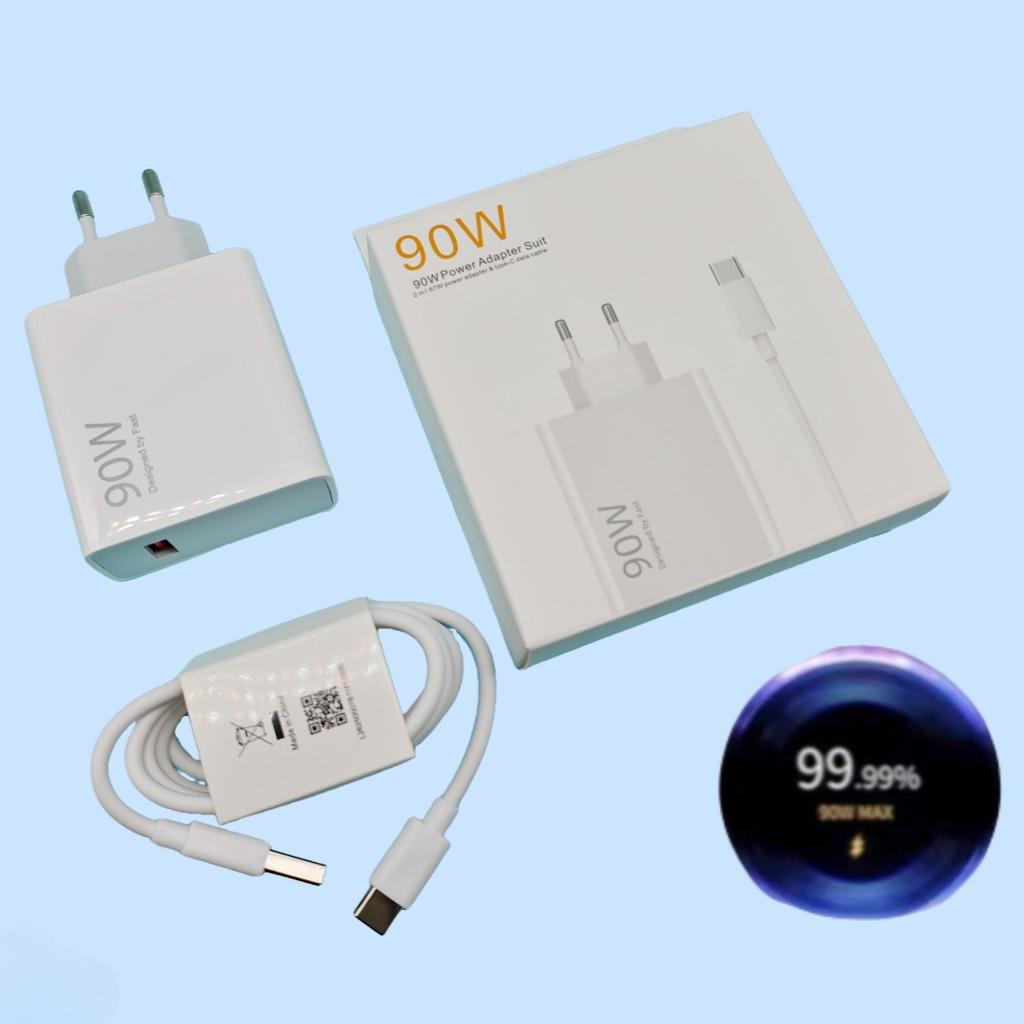 Cargador Rápido de 33W/67W/90W/120W Compatible con la Serie Xiaomi, Adaptador de Carga Super Flash con Cable USB-C, Certificado de Seguridad 3C+