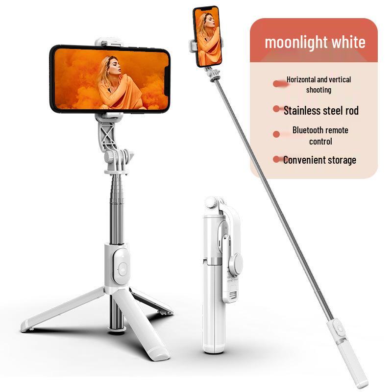 Bluetooth Extendable Selfie Stick Tripod with Anti-Shake and Fill Light for Live Streaming - Model Q02