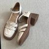 Fashion 2025  Ladies Shoes Closed Toe Women's Sandals Fashion Buckle Strap Office and Career Summer Cover Heel Heeled Sandals