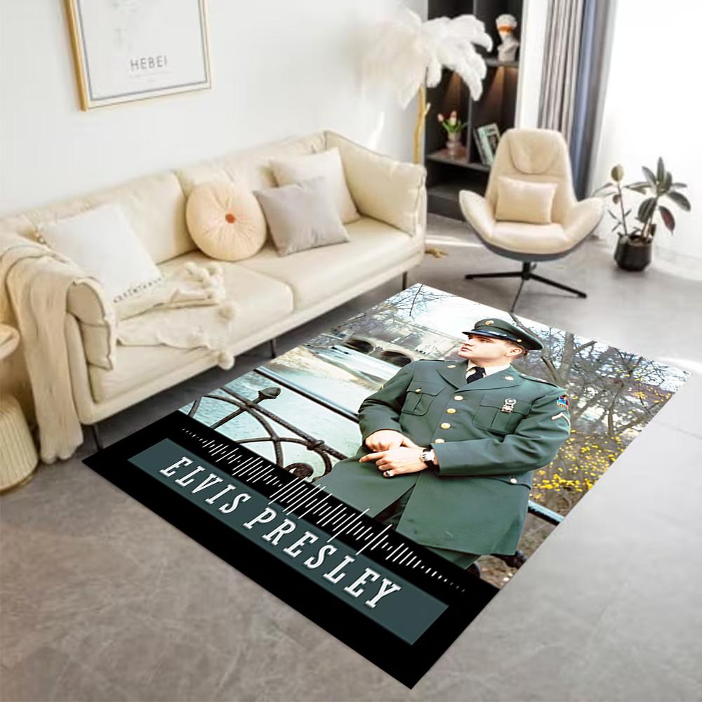 Elvis Presley Legend Area Rug Perfect for Study Room Entryway Kitchen Balcony Antislip Carpet Anime Office Decor Birthday/Christmas Gift