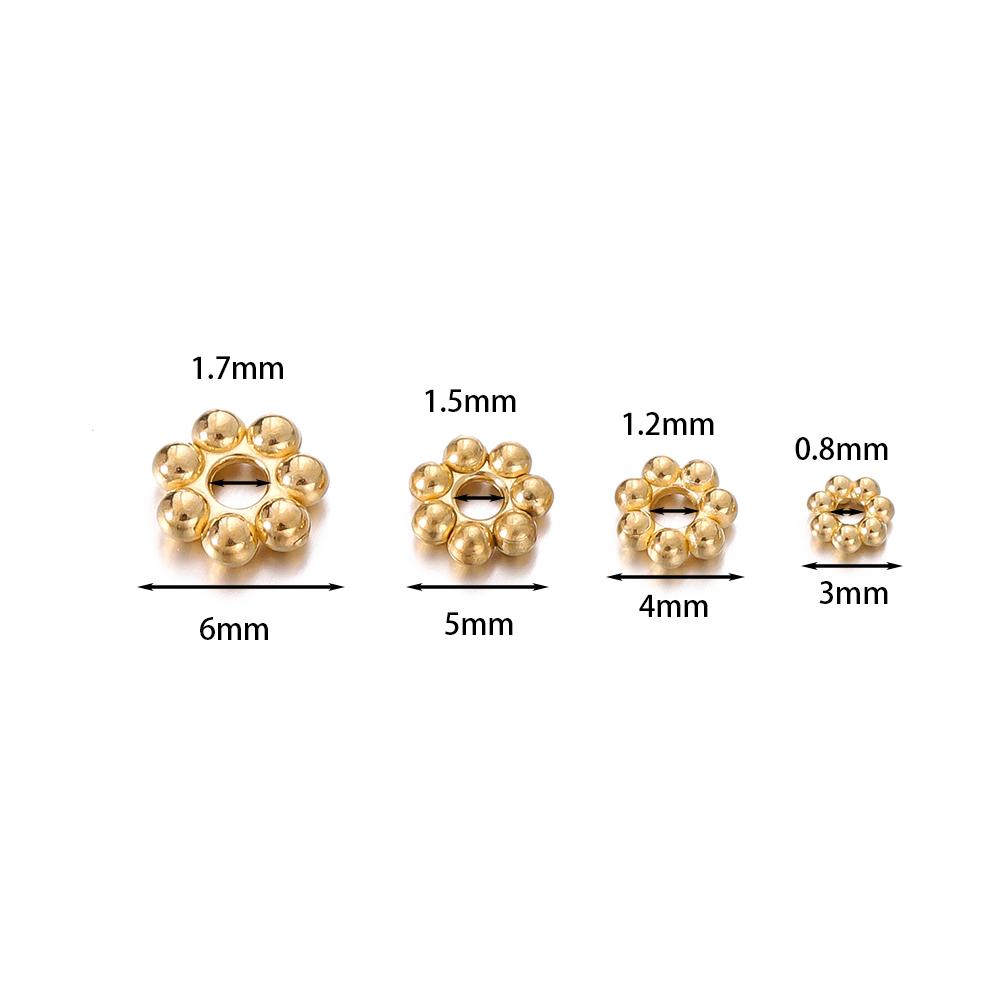 30Pcs Stainless Steel Flower Spacer Bead Snowflake Spacer Beads Charms Pendants for DIY Bracelets Jewelry Making Accessories