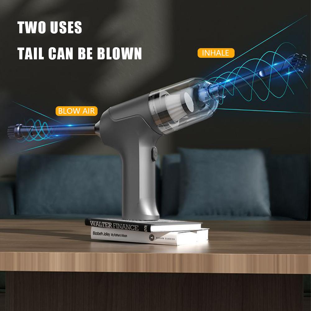 2 In 1 Cordless Mini Vacuum Cleaner 13000Pa Vacuuming & Blowing Handheld Vacuum Cleaner with 4 Suction Nozzles + 2 Brushes Parts