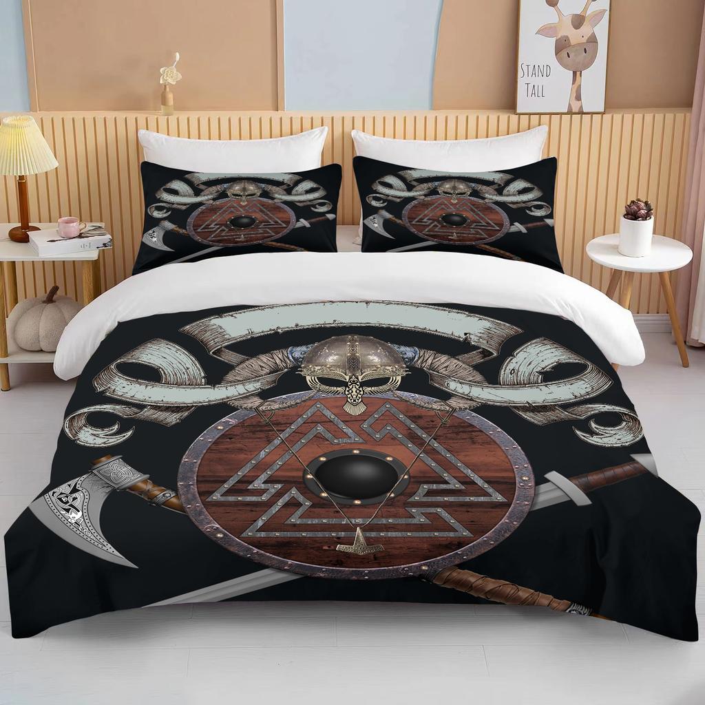 10 Sizes Cartoon Viking Bedding Set Anime Characters Duvet Cover Set 3D Quilt Bed Set Queen King Size Kids Boys Home Textile