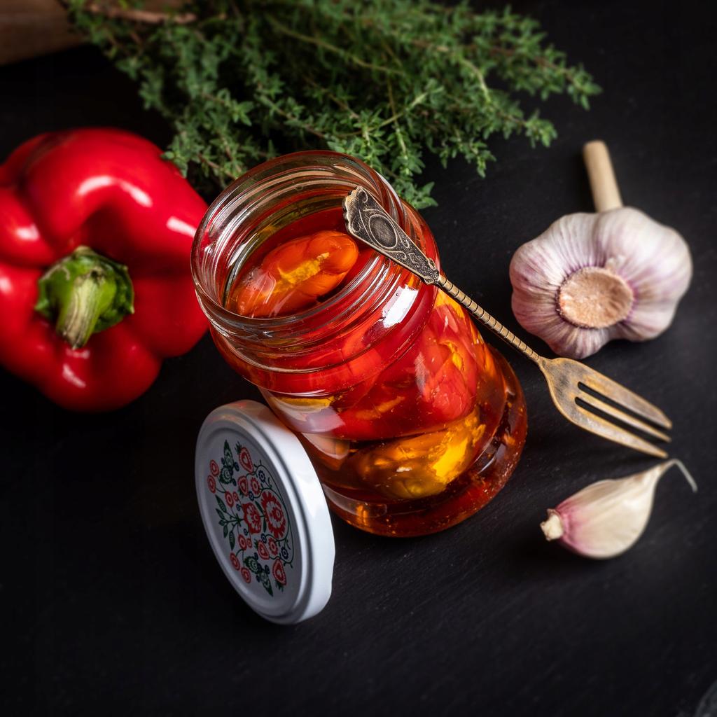 KADAX Seno Preserve Jars 315ml 10pcs 66mm + Lids "Red Peas"