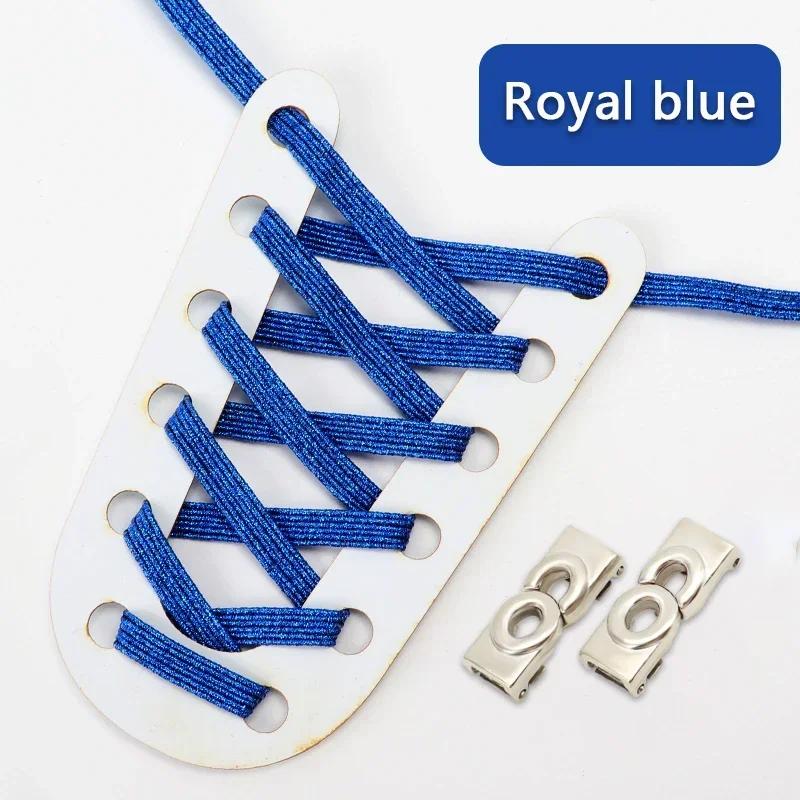 NEW Colourful Elastic Laces Sneakers Lock No Tie Shoelaces Kids Adult 8mm Wide Flat Shoelace Without Ties Shoes Accessories