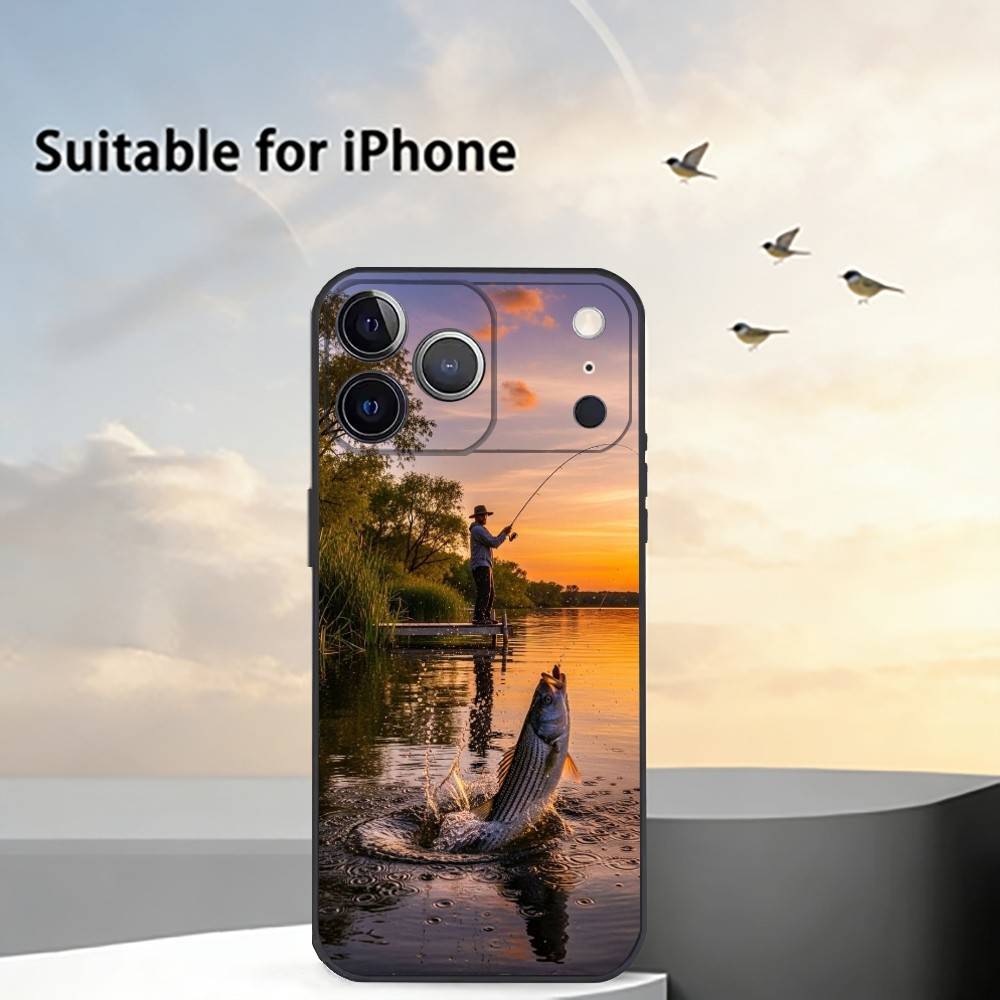 

Carp Fish Fishing R-Rod Phone Case For iPhone 17, 16,15,14,13,12,11 Plus,Pro Max, Others Soft Black Cover iPhone14Plus