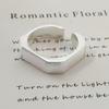 Korean Celebrity Simple Tassel Geometric Square Ring for Women