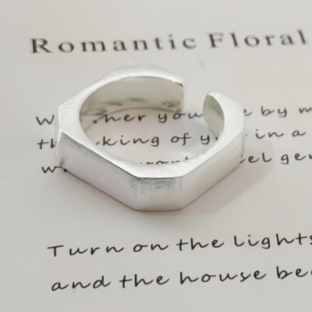 Korean Celebrity Simple Tassel Geometric Square Ring for Women