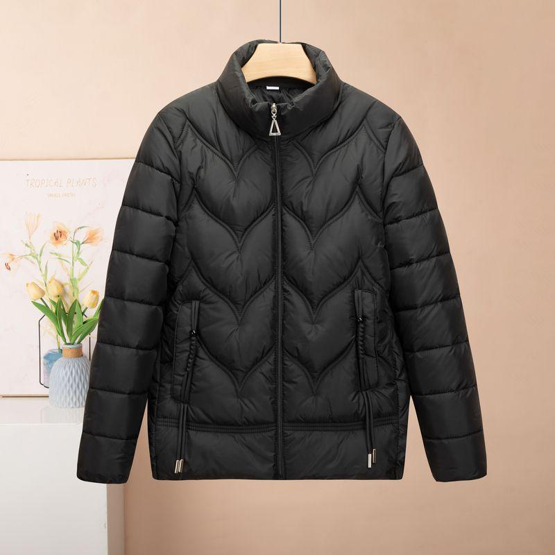 Winter Women's Plus Size Padded Jacket Slim Fit  Stand-up Collar Short Thin Padded Coat