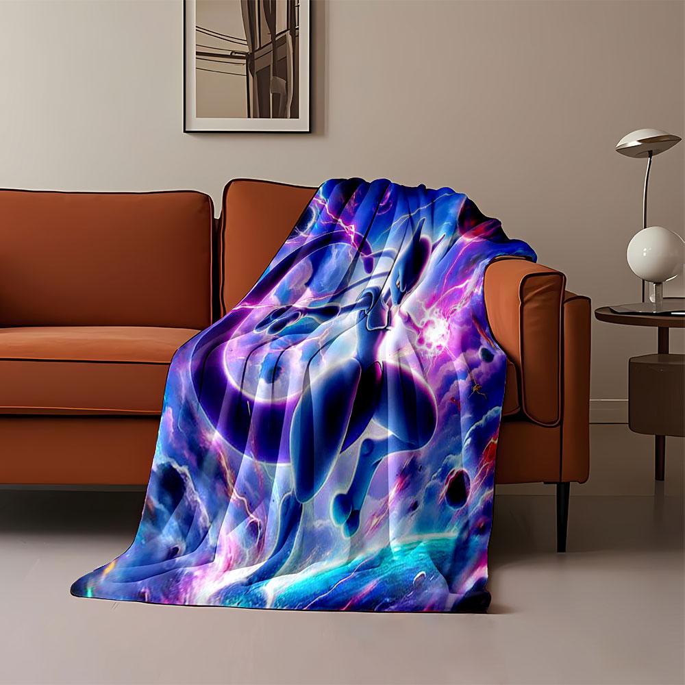 A glowing, humanoid figure with cosmic and lightning effects around. for all seasons blanket lunch break throw gift