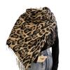 Leopard Print Thickened Imitation Cashmere Scarf with Tassels - Warm, Windproof and Versatile Shawl for Autumn and Winter.