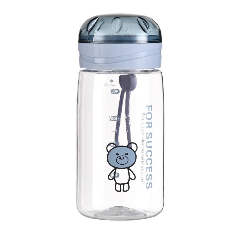 Water bottle plastic cup large capacity female student Korean cute water cup high value easy cup with scale anti-drop cup