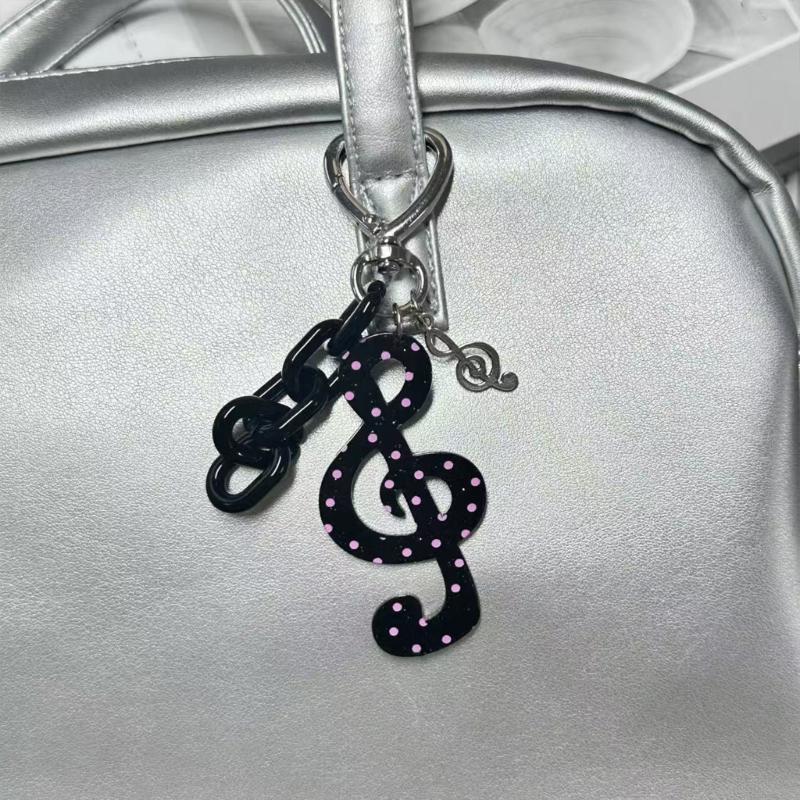 User Friendly Whimsical Key Ring Trendy Acrylic Jewelry Accessory Portable Everyday Use Unique Star Music Charm