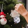 Christmas White Patterned Pendant Christmas Tree Hanging Set Artistic Ornaments For Festive Decor Mini Easter Eggs For Crafts