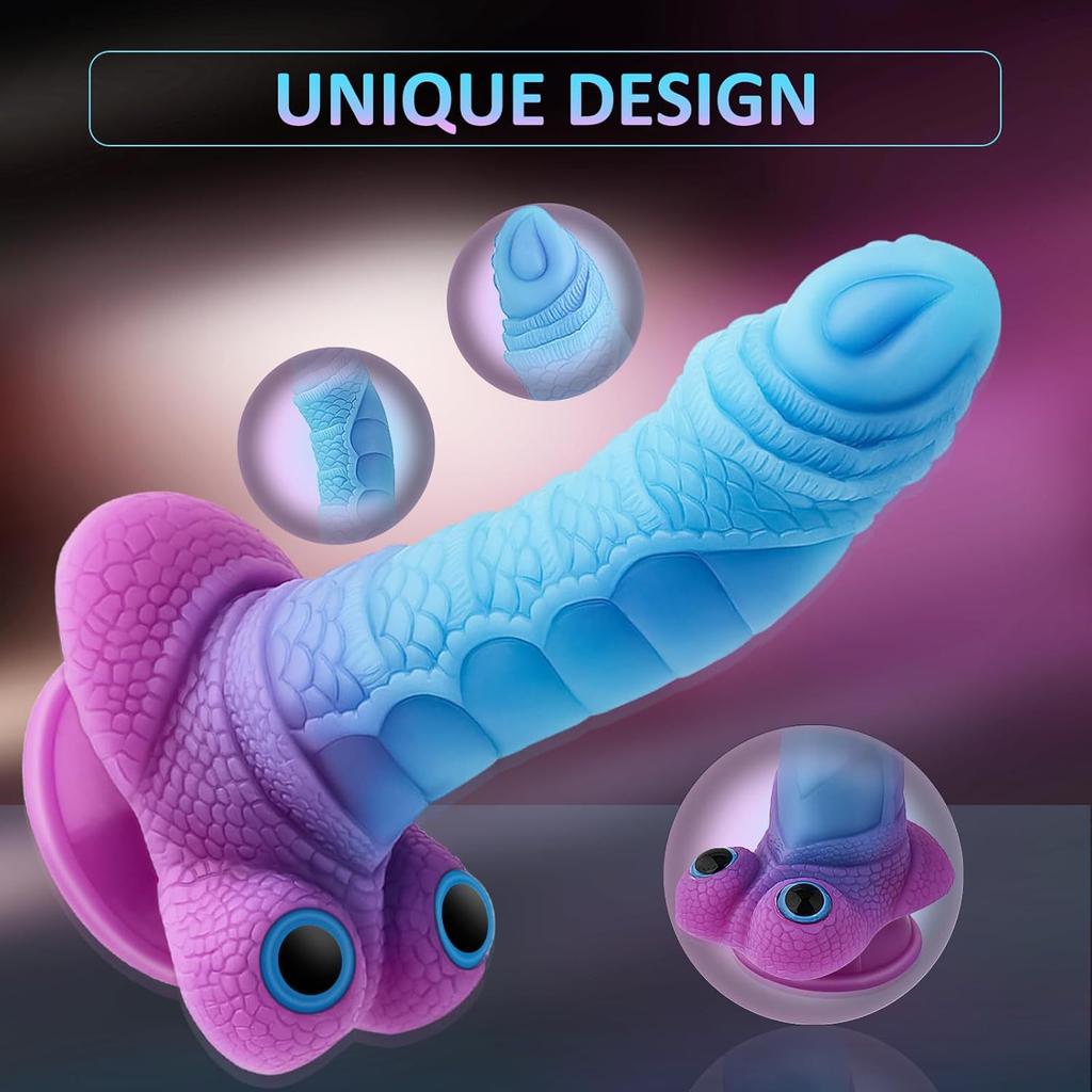Fantasy Dragon Colored False dildo Luminous Silicone Posterior Anal Stopper Extra Large False Penis Anal Stopper Fist Gel Masturbator