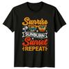 Sunrise Sunburn Sunset Repeat T-Shirt Summer Beach Gift For Him And Her