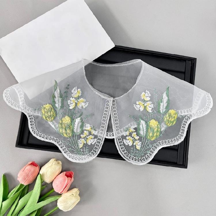 Embroidered Flower Blouse Collar Faux Collar Shirt False Collar Dress Decorative Collar Shawl Wrap Women Clothing Decors