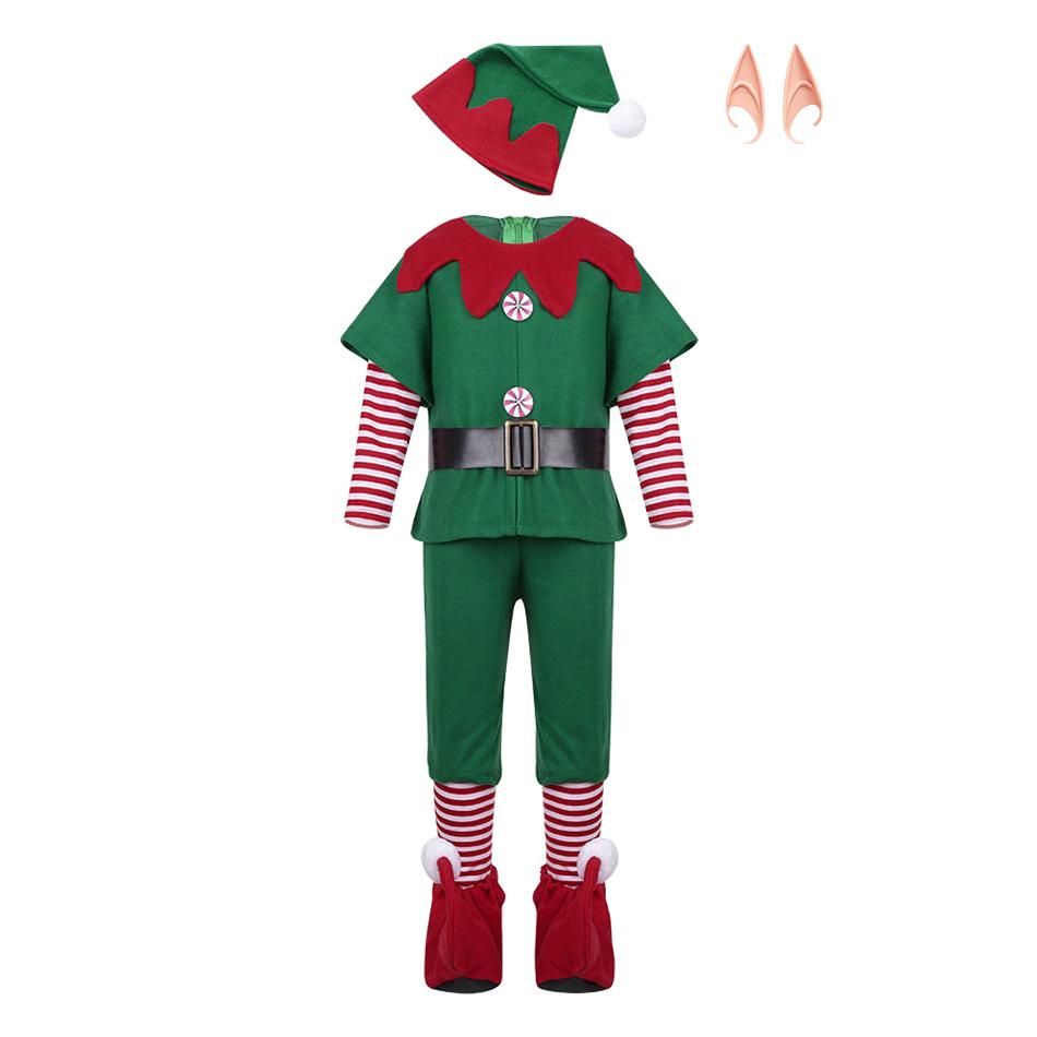 2026 Boys Tops Set Child Christmas Gift Carnival Party Dress Kids Halloween Elf Cosplay Costumes Suit Baby Girls Clothes Sets