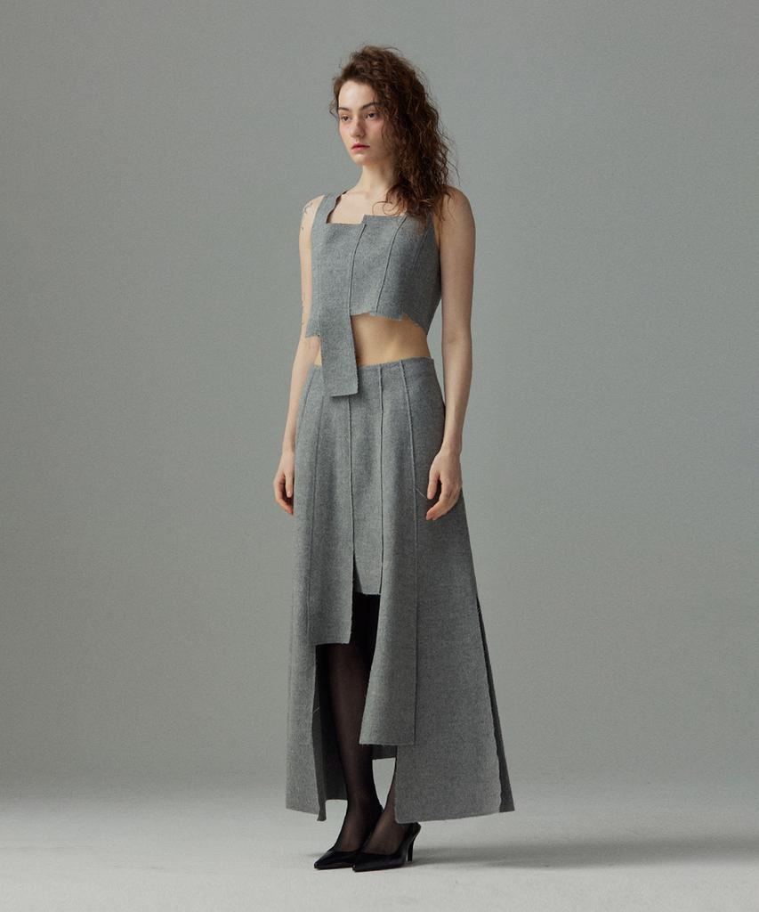 Meuameu Wool Patchwork Skirt