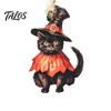 Cute Black Cat Window Ornament Halloween Witch Wooden Hanging Ornament, Decorative Pendant, Unique Tree Holiday Party Favors for And Decor Vintage