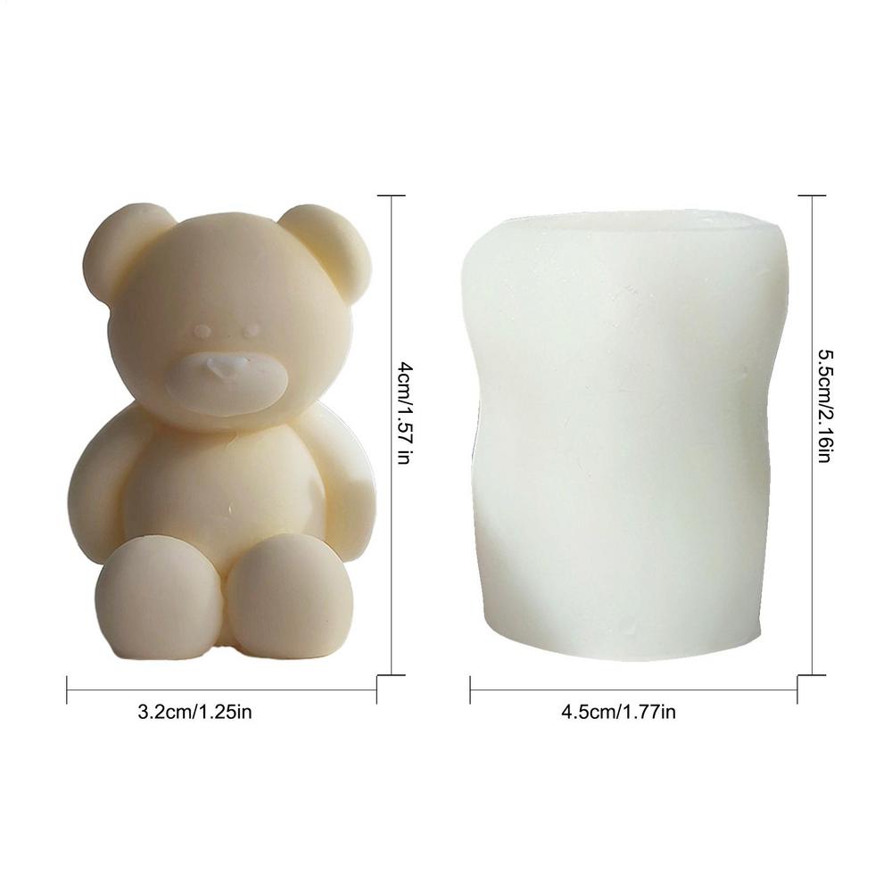 

Bear Mold 3D Sitting Bear Ice Mold Non-stick Fondant Mold for Cake Decorating Spring Easter Candle Mold for DIY Aromatherapy
