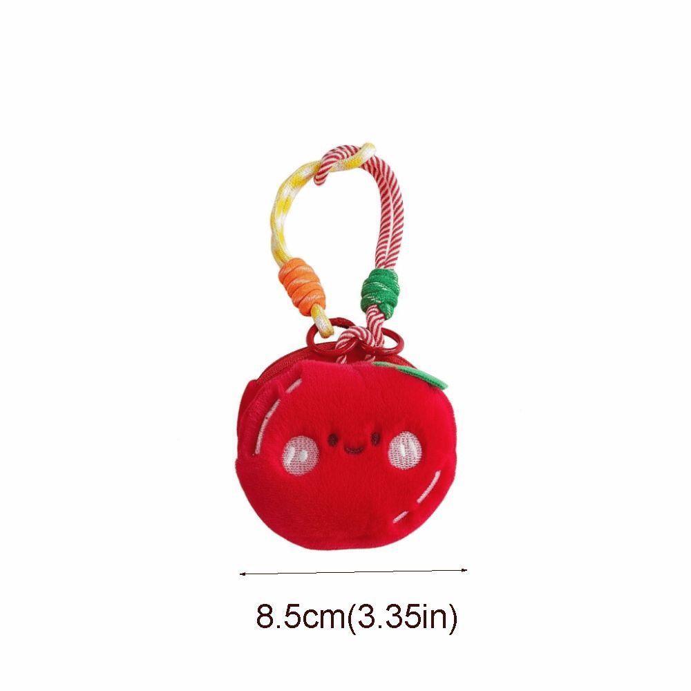 Plush Pouch Cartoon Bag Pendant Fruit Dolls Coin Purse Creative Plush Earphone Bag Women