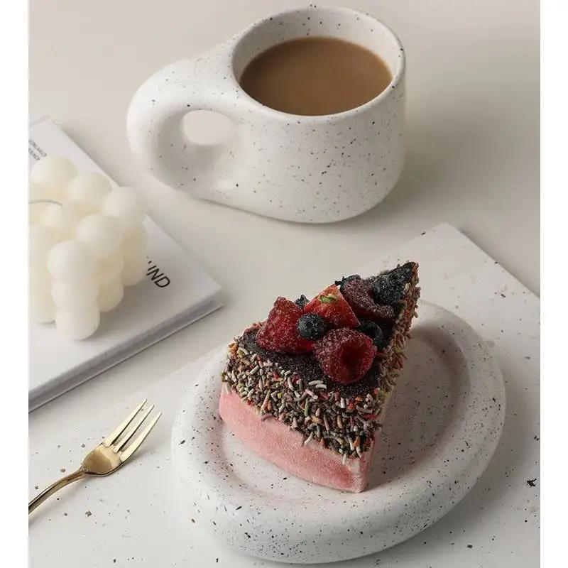 Kreatywne Kolorowe Grubasowe Ceramiczne Kubki ze Spodkiem Kubek do Kawy Mleka Herbaty Biurowe Kubki Naczynia do Picia Najlepszy Prezent Urodzinowy dla Przyjaciół