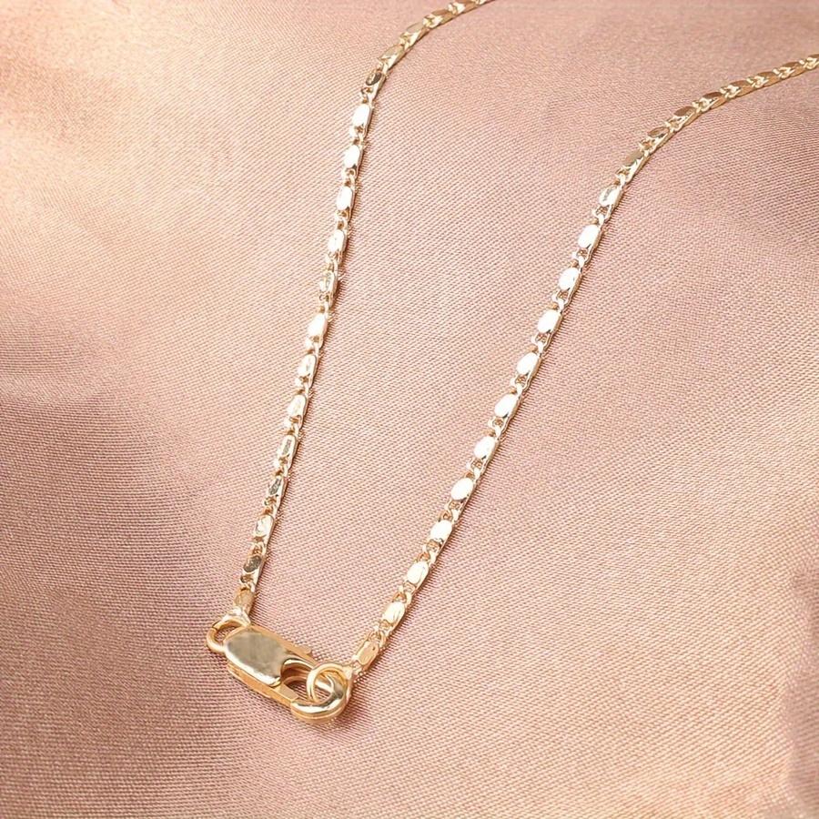 1 Stück 2 mm flache goldplattierte Punk-Halskettenkette, Herren Damen DIY Gliederkette Schmuck