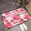 3D Stereoscopic Vision Fruit Printed Bathroom Floor Mat Anti slip Water Absorbing Quick drying Bathroom Home Decoration