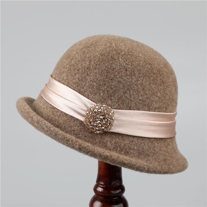 French Retro Top Hat Women's Warm Woolen Woolen Basin Hat Autumn and Winter Fashion Fisherman Hat