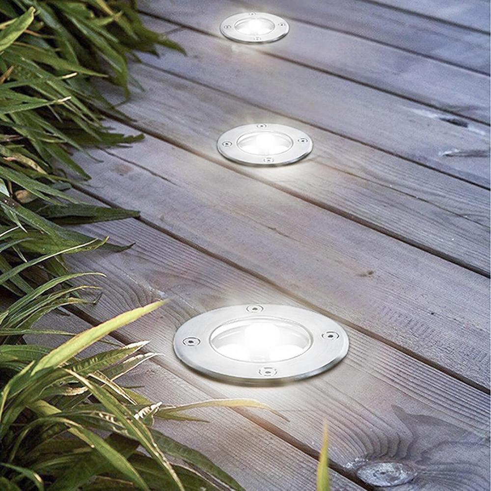 Low Voltage Landscape Lights LED Well Lights 3W 12V-24V in Ground Light Waterproof Floor Driveway Deck Step Outdoor Spot Lights