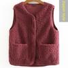 Chaleco de lana de cordero con cremallera para mujer, otoño/invierno, con pelo grueso