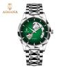 Men Business Automatic Mechanical Wrist Watch Hollow Skeleton Dial Steel Band Watch Luminous Hands Waterproof
