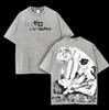 Re ZERO Rem Subaru Retro T-Shirt Anime Harajuku Vintage Washed T-Shirt Herren Damen Kleidung Oversized 100% Baumwolle T-Shirts Kleidung