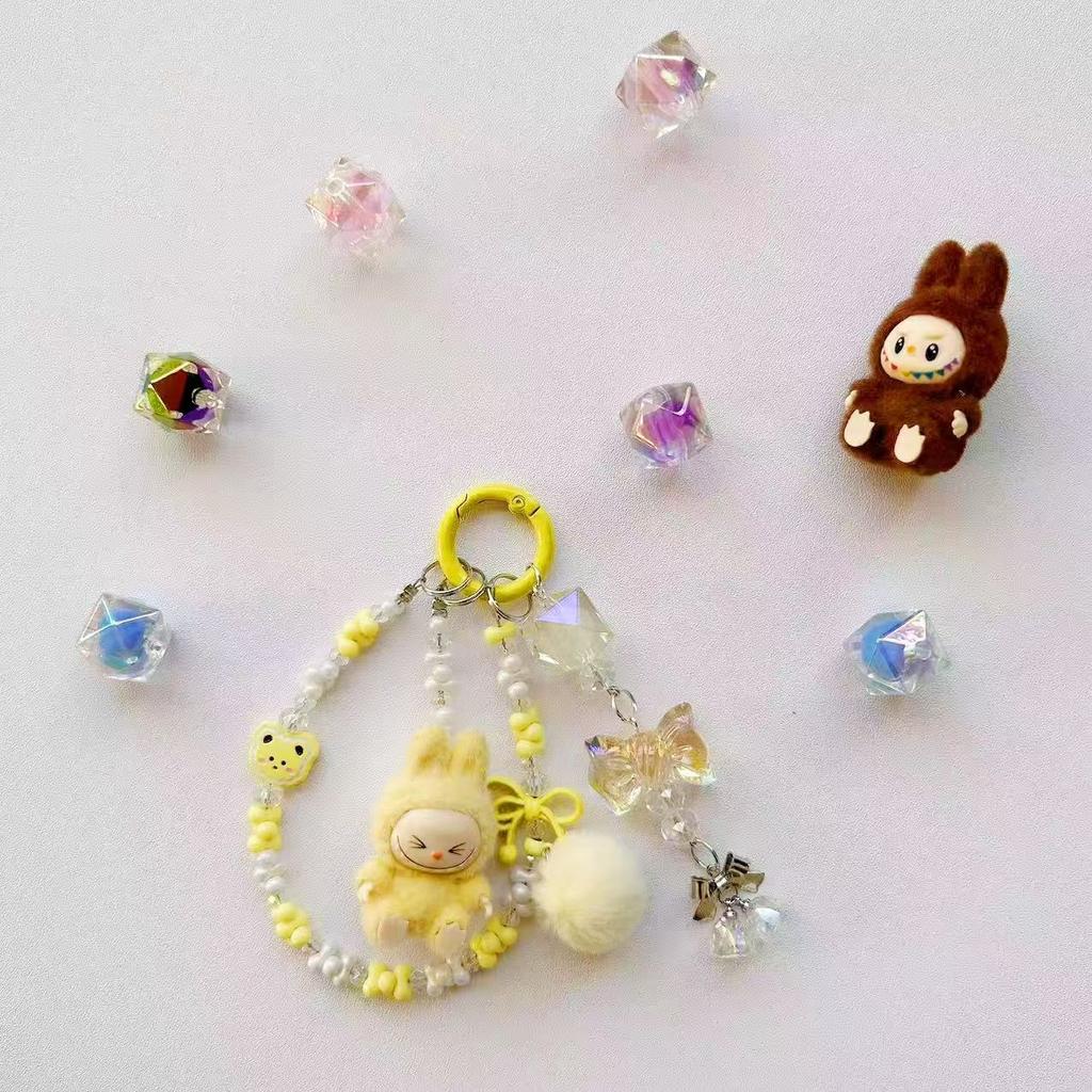 Plush Mini Labubu Phone Chain Backpack Pendant Keychain Gift Cute