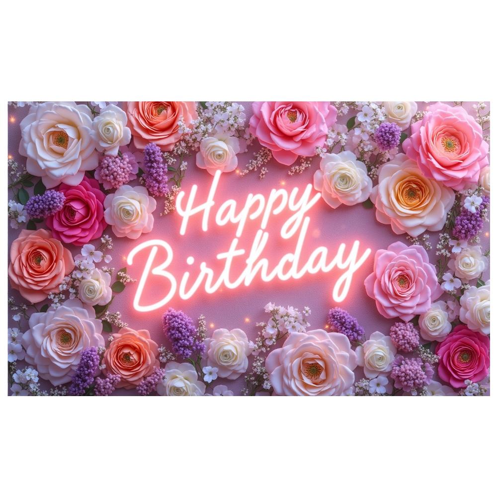 Banner Lavender Pink Tone Birthday Display Celebration Background Pink Floral Branches Party Background For Friend Adult
