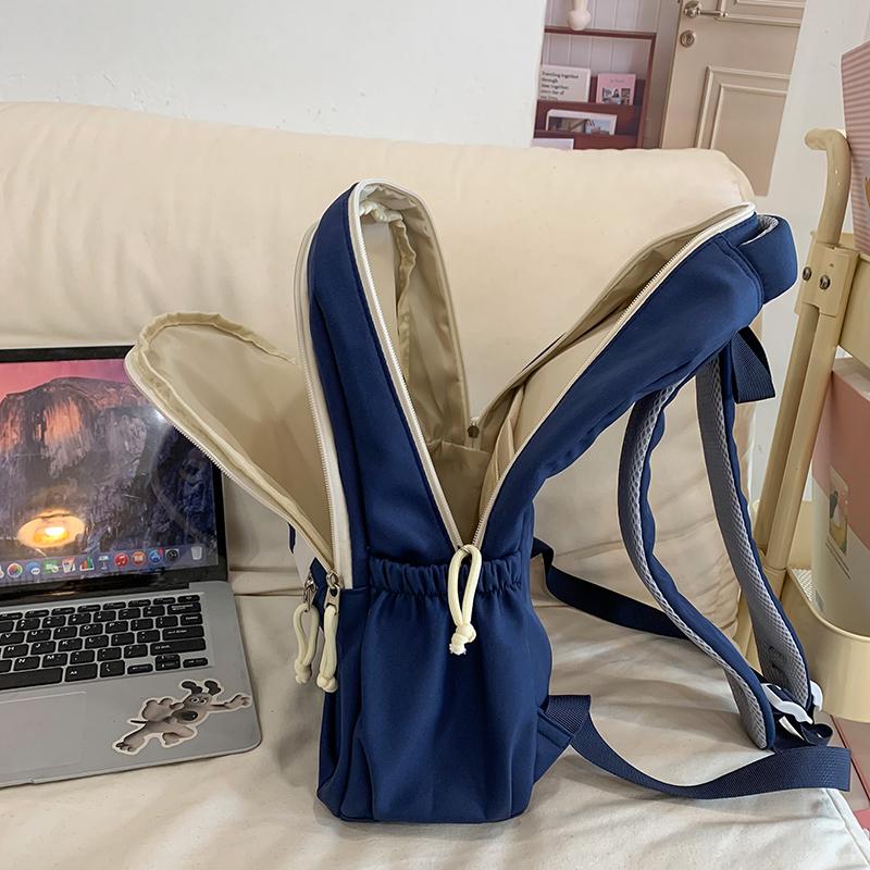 Student School Bag Women Large Capacity Contrast Color Backpack