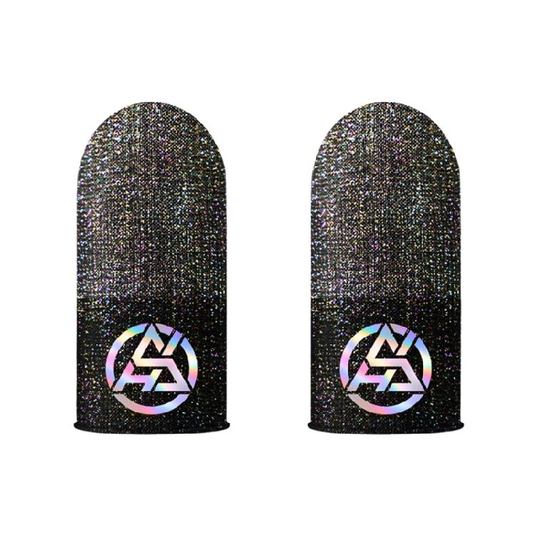 

2PCS Anti Slip Gaming Finger Sleeves Silver Fiber High Sensitivity Fingertip Cover For Better Responsiveness чорний