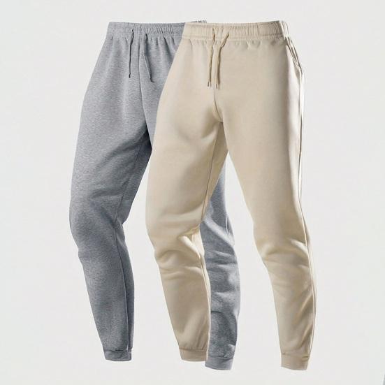 Men Jogger Pants Drawstring Waist Workout Pants Solid Color Sweatpants Athletic Trousers for Gym Running Bodybuilding Outdoor Sports