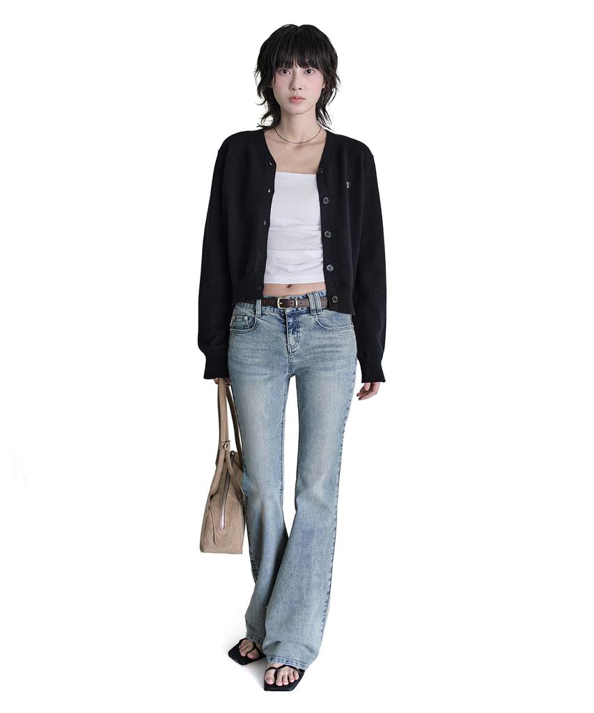 Deketeuumeon Signature Slim Low Rise Flared Jeans Dcwpt006Lblueb